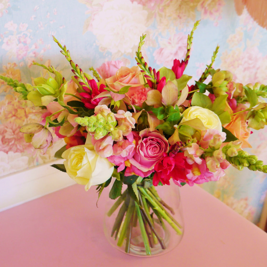 Belissima - "Most beautiful" vase arrangement of bright pastels.  